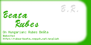 beata rubes business card